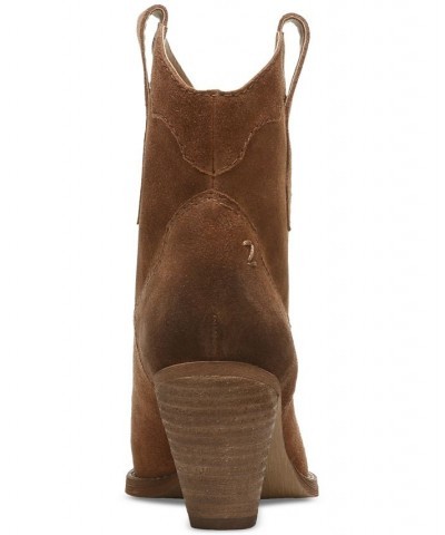 Women's Roslyn Western Booties Brown $72.67 Shoes