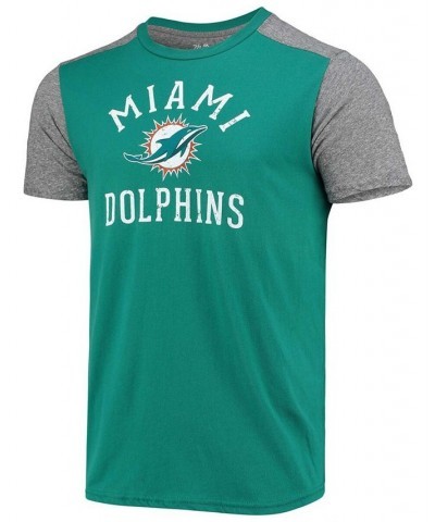 Men's Aqua, Gray Miami Dolphins Field Goal Slub T-shirt $28.59 T-Shirts