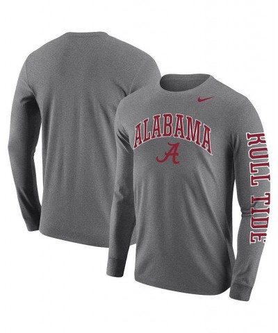 Men's Heathered Gray Alabama Crimson Tide Arch & Logo Two-Hit Long Sleeve T-shirt $24.00 T-Shirts