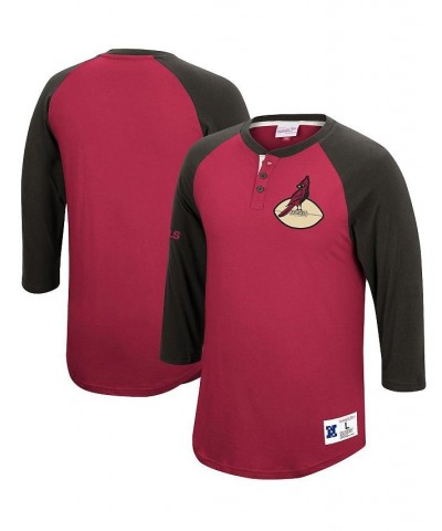 Men's Cardinal Arizona Cardinals Historic Logo Ultimate Play Henley 3/4-Sleeve Raglan T-shirt $31.85 T-Shirts