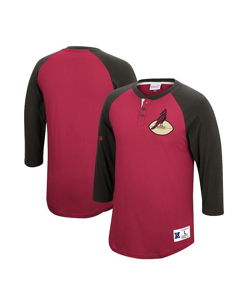 Men's Cardinal Arizona Cardinals Historic Logo Ultimate Play Henley 3/4-Sleeve Raglan T-shirt $31.85 T-Shirts