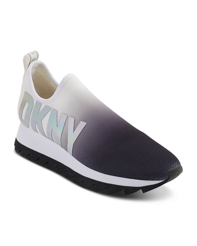 Women's Azer Slip-On Fashion Sneakers Black/ Dark Gunmetal $60.75 Shoes