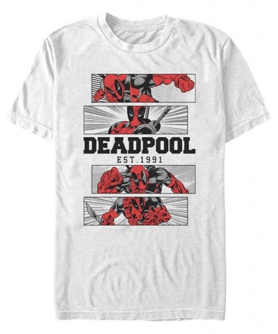 Men's Deadpool 4 Panel 2 Tone Short Sleeve T-shirt White $18.19 T-Shirts