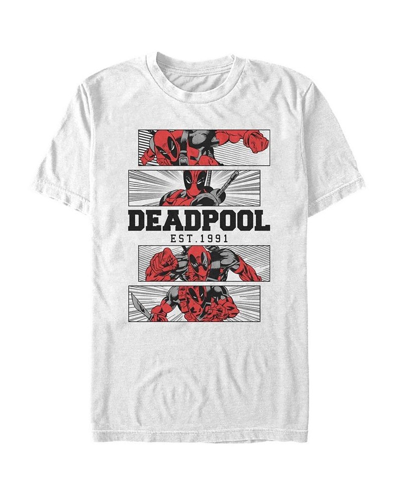 Men's Deadpool 4 Panel 2 Tone Short Sleeve T-shirt White $18.19 T-Shirts