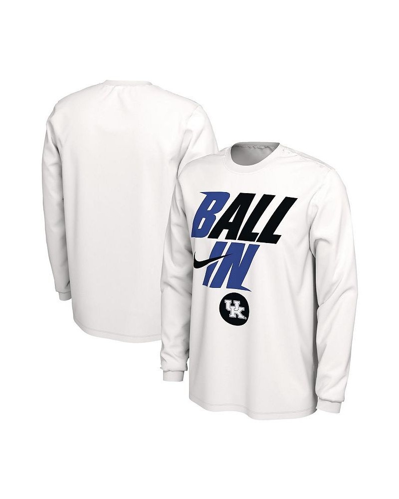 Men's White Kentucky Wildcats Ball In Bench Long Sleeve T-shirt $22.39 T-Shirts