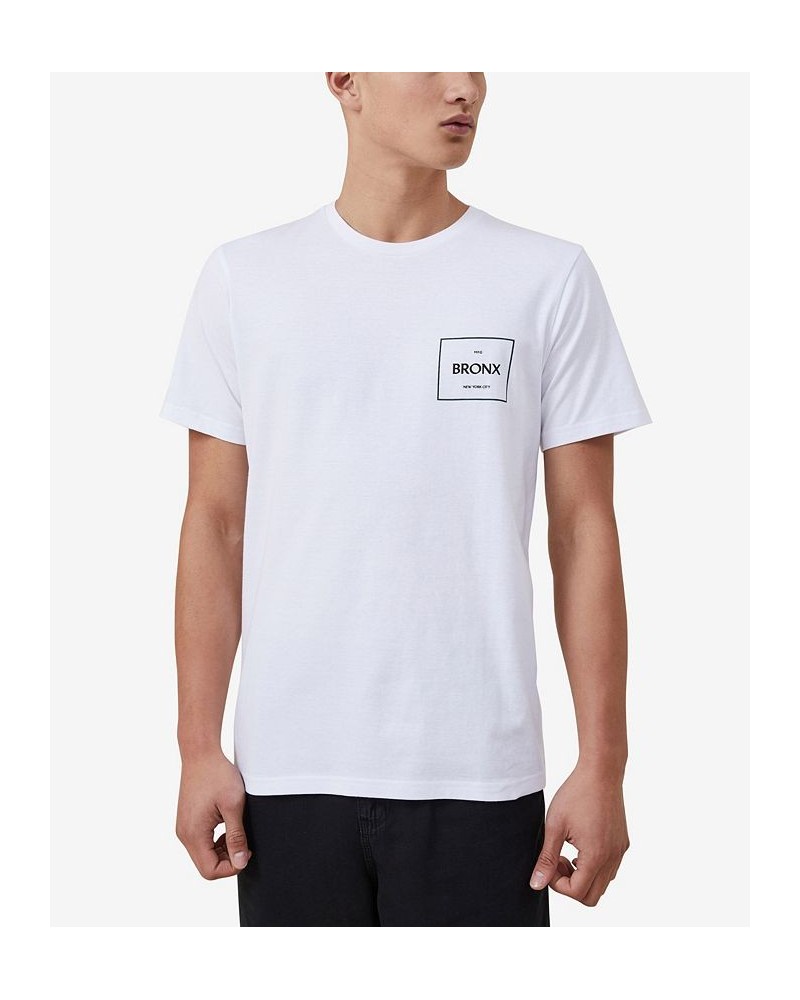 Men's Tbar Street Crew Neck T-shirt White $16.10 T-Shirts