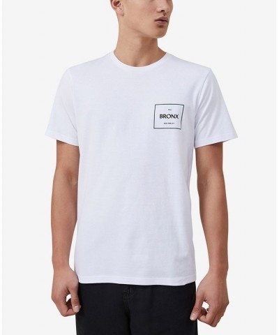 Men's Tbar Street Crew Neck T-shirt White $16.10 T-Shirts