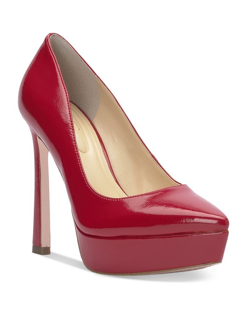 Women's Jariah Pointed-Toe Platform Pumps Red $51.48 Shoes