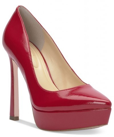 Women's Jariah Pointed-Toe Platform Pumps Red $51.48 Shoes