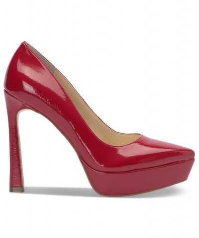 Women's Jariah Pointed-Toe Platform Pumps Red $51.48 Shoes