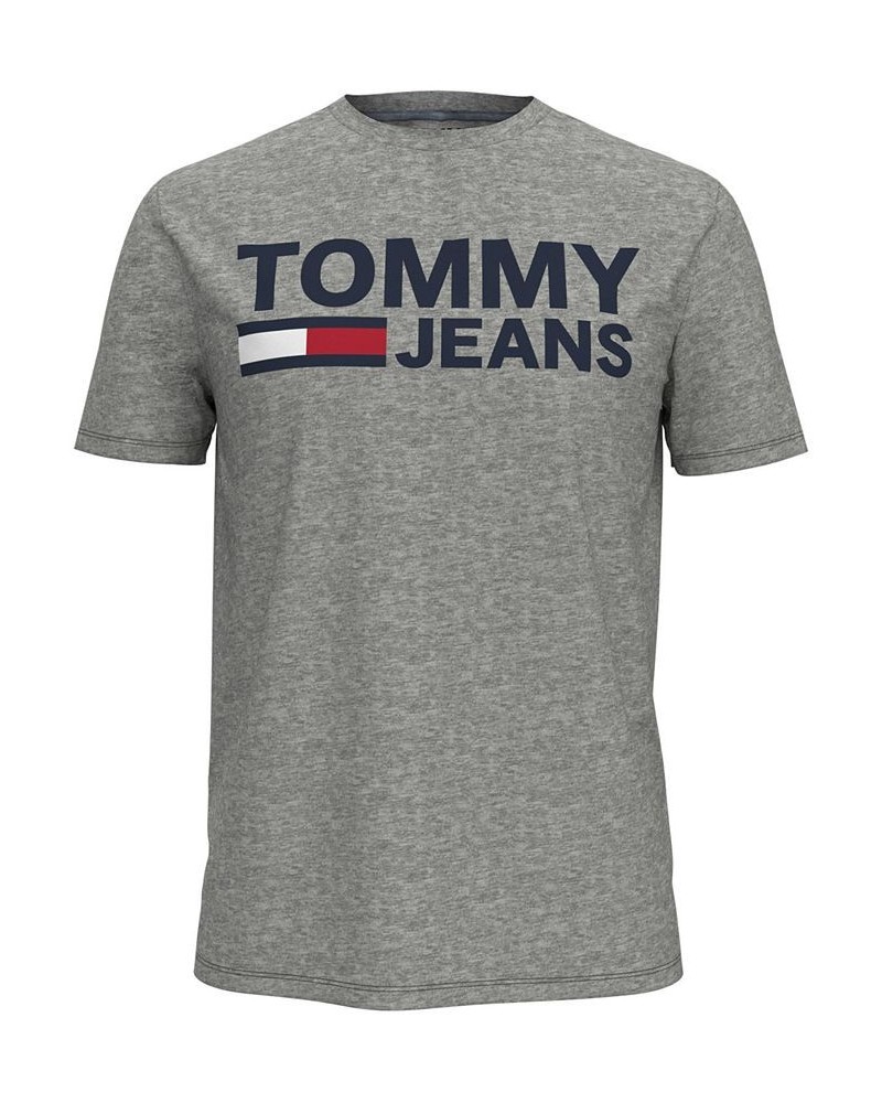 Tommy Hilfiger Men's Lock Up Logo Graphic T-Shirt Gray $22.54 T-Shirts