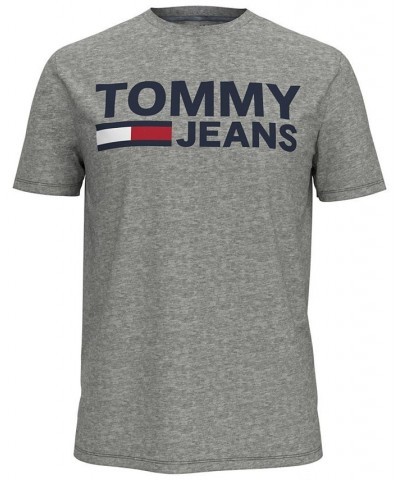 Tommy Hilfiger Men's Lock Up Logo Graphic T-Shirt Gray $22.54 T-Shirts