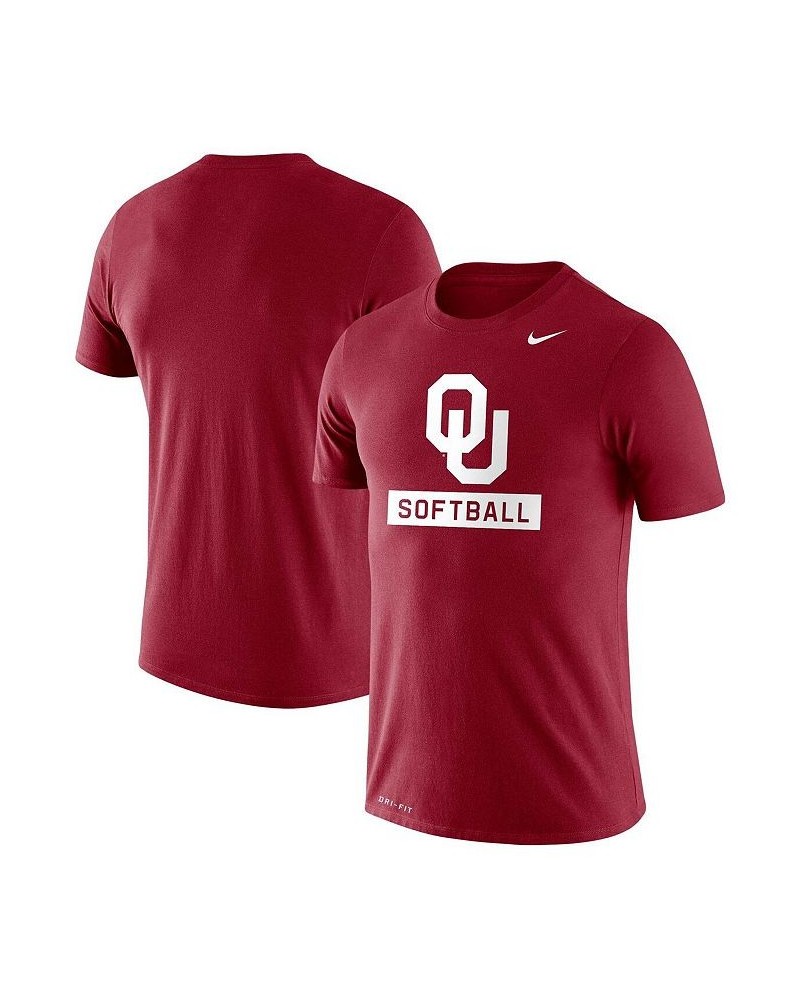 Men's Crimson Oklahoma Sooners Softball Drop Legend Performance T-shirt $21.00 T-Shirts