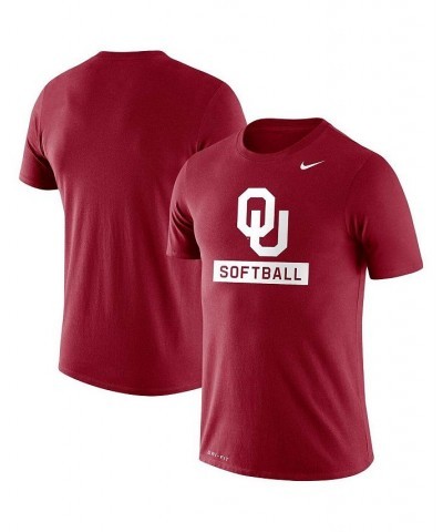 Men's Crimson Oklahoma Sooners Softball Drop Legend Performance T-shirt $21.00 T-Shirts