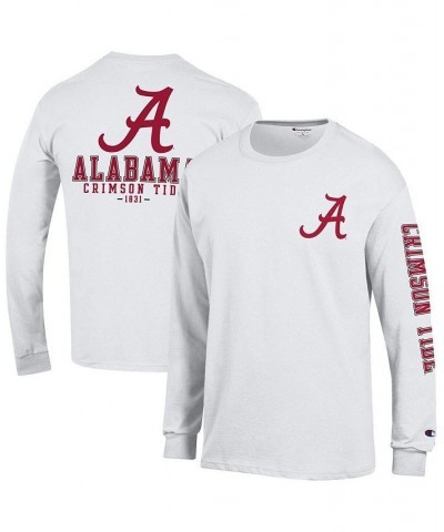 Men's White Alabama Crimson Tide Team Stack 3-Hit Long Sleeve T-shirt $29.49 T-Shirts