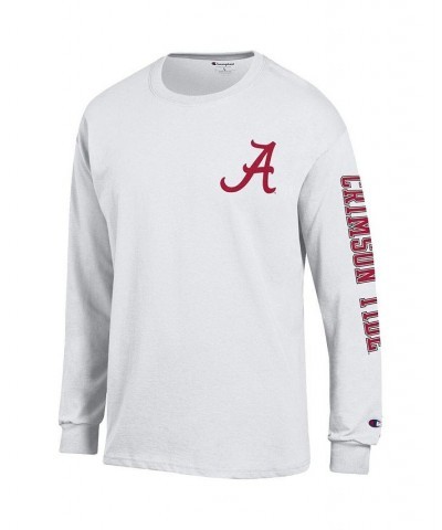 Men's White Alabama Crimson Tide Team Stack 3-Hit Long Sleeve T-shirt $29.49 T-Shirts