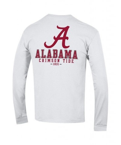 Men's White Alabama Crimson Tide Team Stack 3-Hit Long Sleeve T-shirt $29.49 T-Shirts