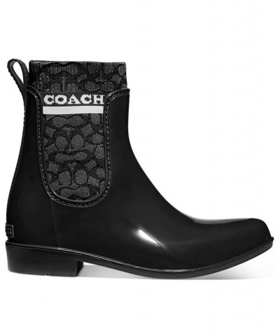 Women's Rivington Logo Rain Boots Black $43.20 Shoes