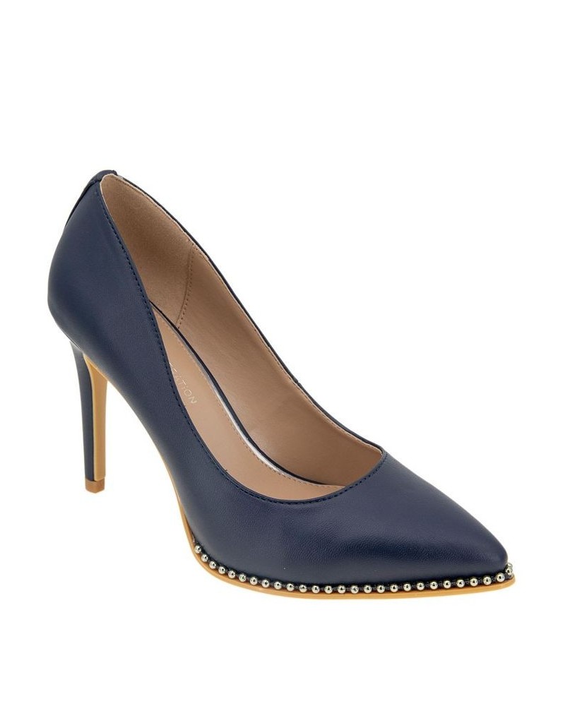 Women's Hawti Pointed Toe Pump Blue $47.96 Shoes