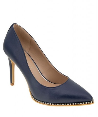 Women's Hawti Pointed Toe Pump Blue $47.96 Shoes