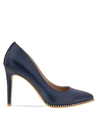 Women's Hawti Pointed Toe Pump Blue $47.96 Shoes