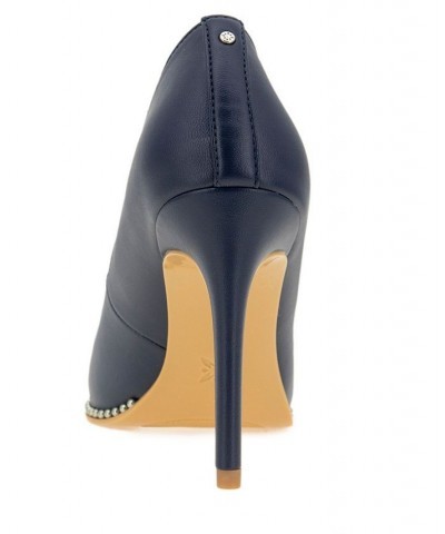 Women's Hawti Pointed Toe Pump Blue $47.96 Shoes