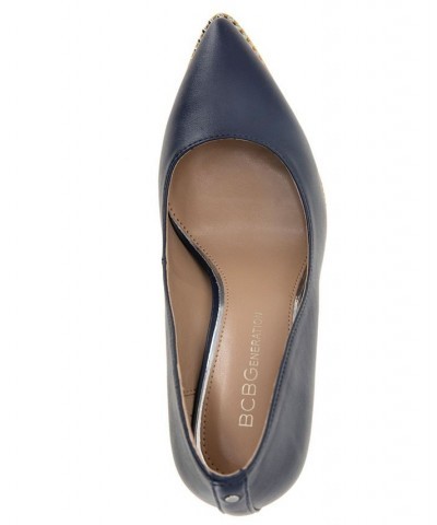 Women's Hawti Pointed Toe Pump Blue $47.96 Shoes