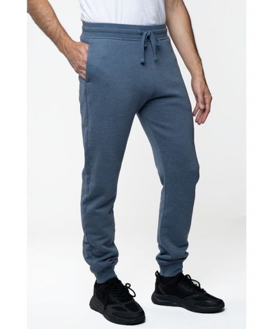 Men's Burnout Drawstring Fleece Jogger Pants Blue $13.64 Pants