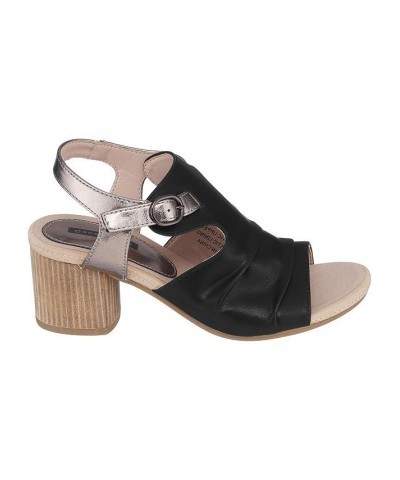 Women's Kisha Heeled Sandals Black $51.99 Shoes