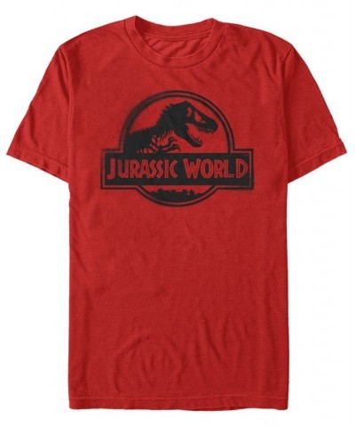 Jurassic World Fallen Kingdom Men's Black Spray Paint Logo Short Sleeve T-Shirt Red $15.75 T-Shirts