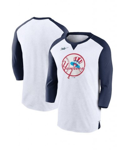 Men's White, Navy New York Yankees Rewind 3/4-Sleeve T-shirt $27.50 T-Shirts