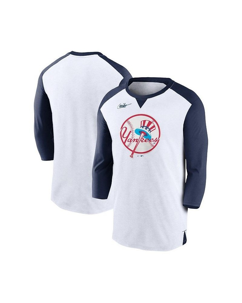 Men's White, Navy New York Yankees Rewind 3/4-Sleeve T-shirt $27.50 T-Shirts