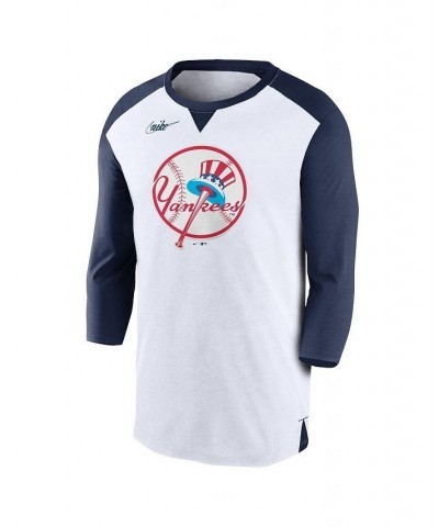 Men's White, Navy New York Yankees Rewind 3/4-Sleeve T-shirt $27.50 T-Shirts