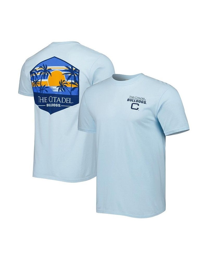 Men's Light Blue Citadel Bulldogs Landscape Shield T-shirt $23.99 T-Shirts