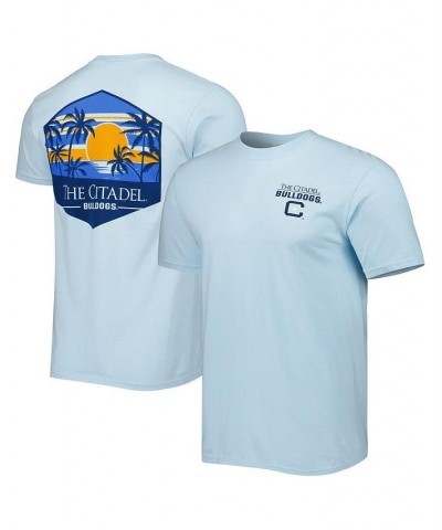 Men's Light Blue Citadel Bulldogs Landscape Shield T-shirt $23.99 T-Shirts