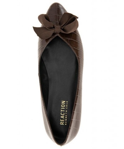 Women's Lily Bow Flats Brown $34.85 Shoes