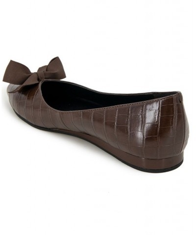 Women's Lily Bow Flats Brown $34.85 Shoes