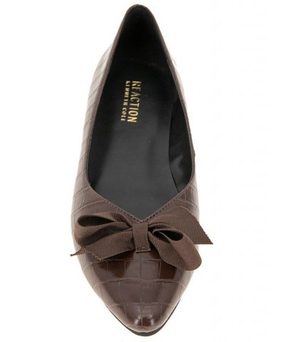 Women's Lily Bow Flats Brown $34.85 Shoes