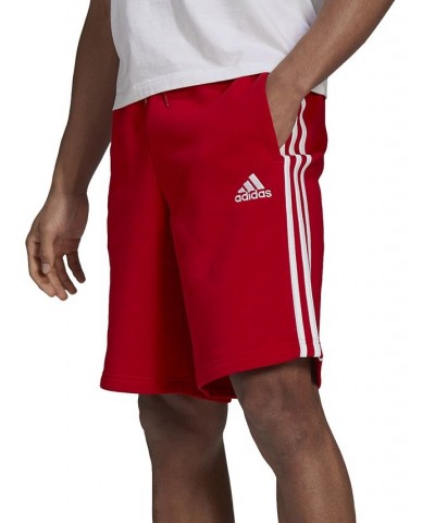 Men's 3-Stripes 10" Fleece Shorts Scarlet/ White $22.04 Shorts