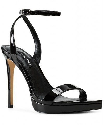 Women's Zadie Square Toe Stiletto Heel Dress Sandals Black $51.48 Shoes