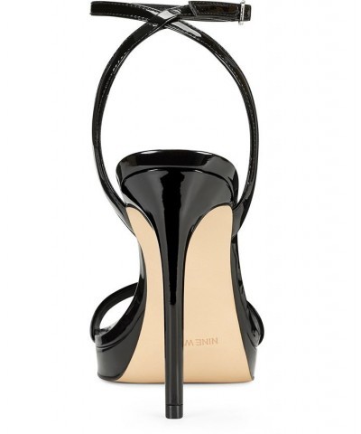 Women's Zadie Square Toe Stiletto Heel Dress Sandals Black $51.48 Shoes