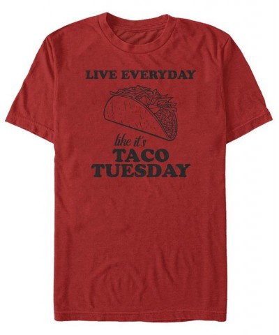 Men's Taco Tuesday Short Sleeve Crew T-shirt Red $15.75 T-Shirts