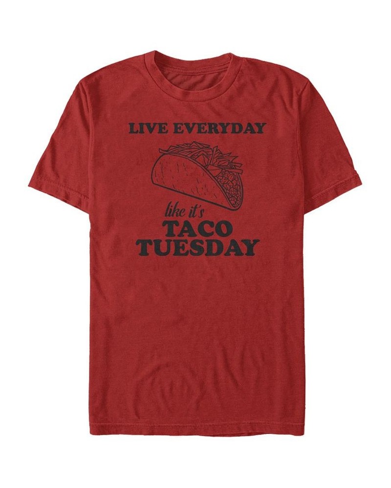 Men's Taco Tuesday Short Sleeve Crew T-shirt Red $15.75 T-Shirts