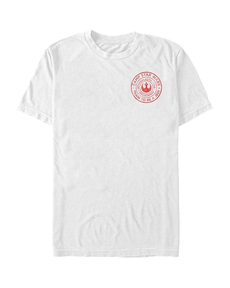 Star Wars Men's Train To Be A Jedi Camp Logo Short Sleeve T-Shirt White $19.59 T-Shirts