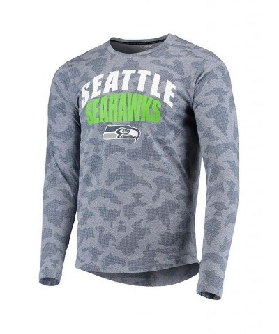 Men's College Navy Seattle Seahawks Camo Long Sleeve T-shirt $32.90 T-Shirts