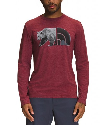 Men's Tri-Blend Bear Graphic Logo Shirt Red $23.50 T-Shirts