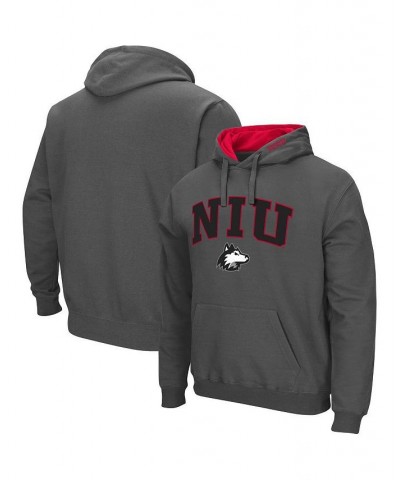 Men's Charcoal Northern Illinois Huskies Arch and Logo Pullover Hoodie $28.59 Sweatshirt