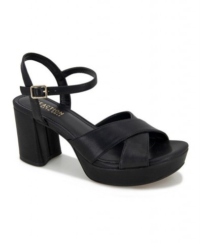 Women's Reeva Criss-Cross Platform Dress Sandals Black $49.50 Shoes