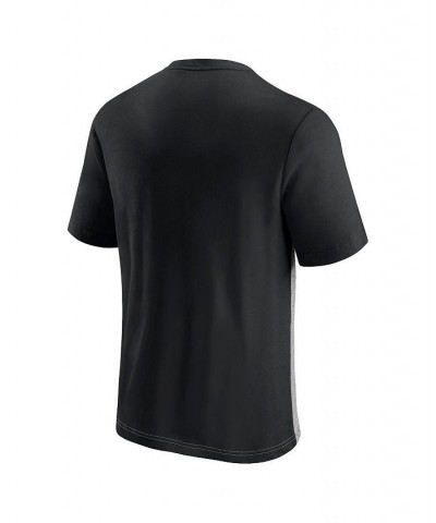 Men's Branded Black and Heathered Gray New Orleans Saints Colorblock T-shirt $23.99 T-Shirts