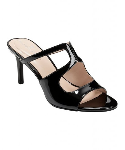 Women's Mizelle Open Toe Slip-On Dress Sandals Black $41.83 Shoes